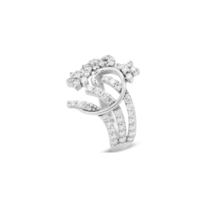 Floral Diamond Cluster Ring - 18ct White Gold