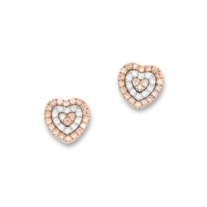 Blushing Heart Diamond Earrings - 18ct Rose Gold
