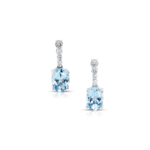 Aquamarine & Diamond Earrings - 18ct White Gold