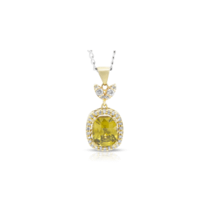 Olive Glow Zircon Pendant – 14ct Yellow Gold