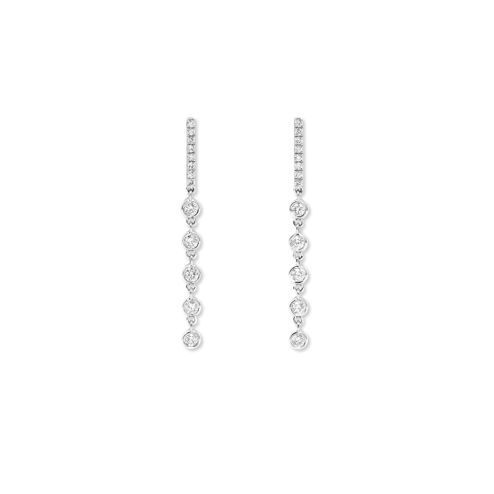 Cascade Diamond strand Earrings - 18ct White Gold
