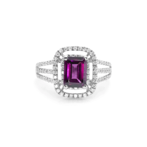 Royal Garnet Cluster Ring - 18ct White Gold